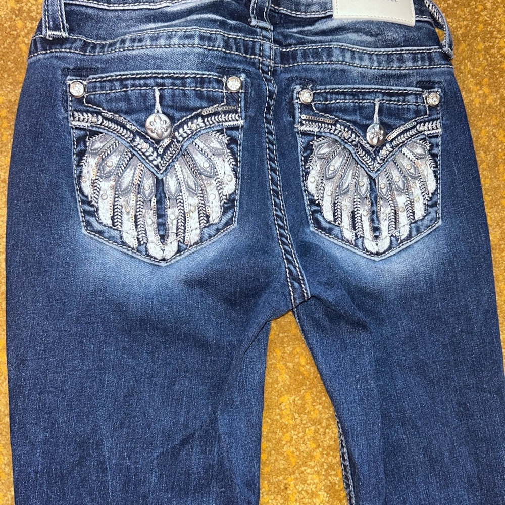 Miss Me High Rise Blue Jeans with Distinctive Fading